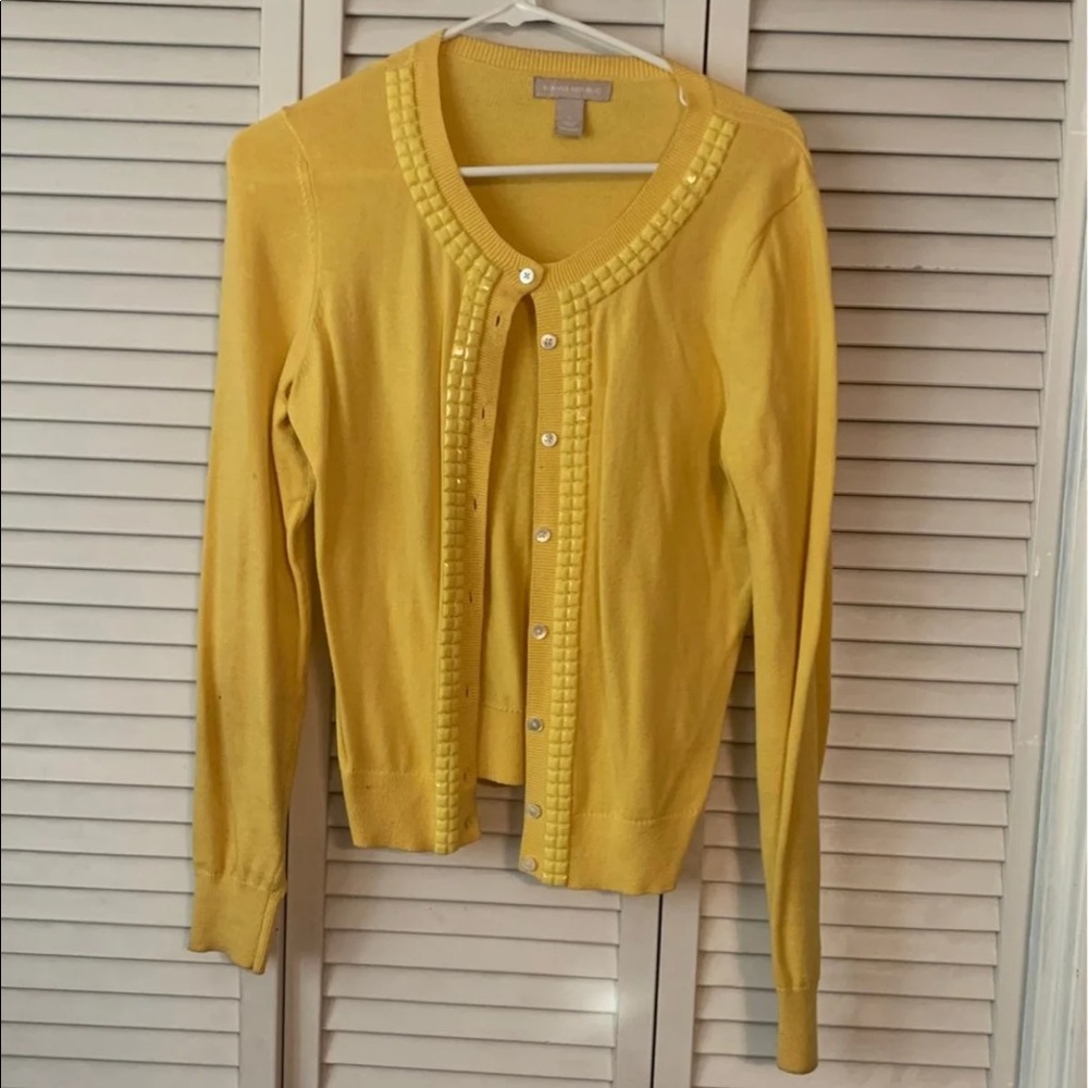 Yellow cardigan